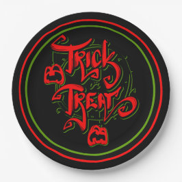 Halloween Red Green Trick oder Treat Pumpkins Part Pappteller