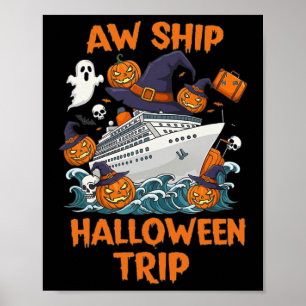 Halloween Reise Frohes Halloween Gruseliger Kürbis Poster