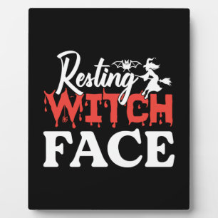 Halloween Resting Witch Facce Birthday Fotoplatte