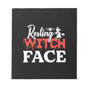 Halloween Resting Witch Facce Birthday Notizblock