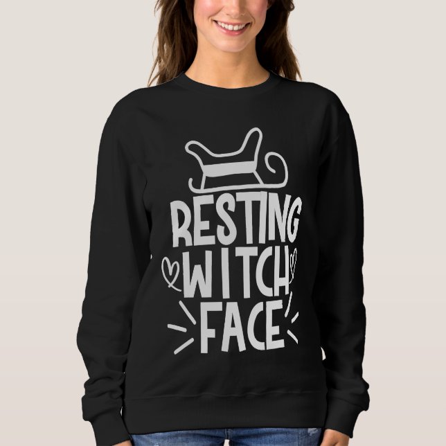 Halloween  Resting Witch Face Sweatshirt (Vorderseite)