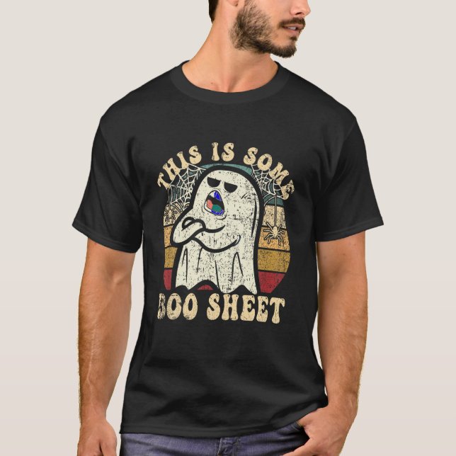 Halloween Retro Boo Ghost Dies ist ein Bootblatt T-Shirt (Vorderseite)