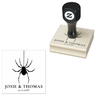 Halloween Retro Disco Spiders & Disco Ball Wedding Gummistempel