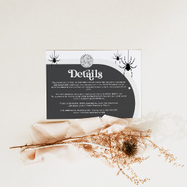 Halloween Retro Disco Spiders Hochzeitsdetails Begleitkarte