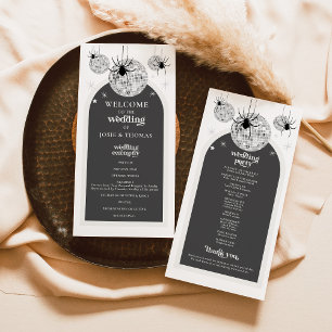 Halloween Retro Disco Spiders Hochzeitsprogramm