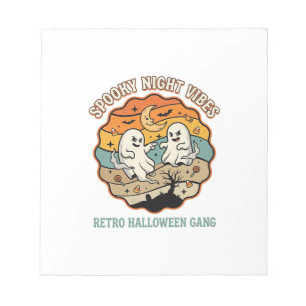 Halloween Retro-Geister-Nacht Notizblock