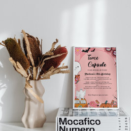 Halloween Retro Groovy 1. Geburtstag Kapsel Poster