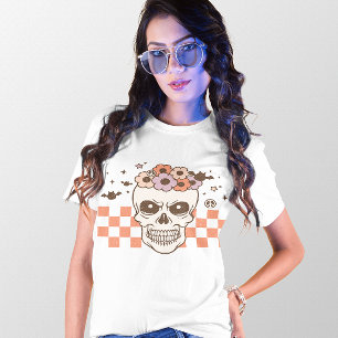 HALLOWEEN RETRO GROOVY VINTAGE ANGRY SKULL T-Shirt