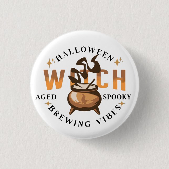 Halloween Retro Hexe braut  Button (Vorderseite)