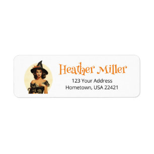 Halloween Retro-Hexen-Rücksende-Adressetikett