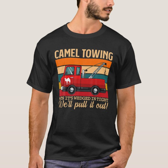 Halloween Retro Karneval Kamel Towing Adult Humor T-Shirt (Vorderseite)