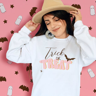 Halloween Retro Pink Typografy Trick oder Treat Fu T-Shirt