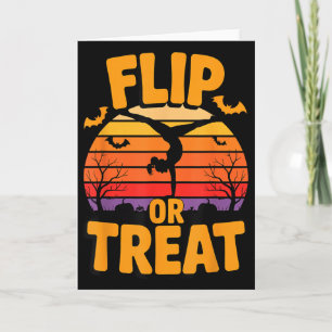 Halloween Retro Turnen Flip oder Treat Turner Karte