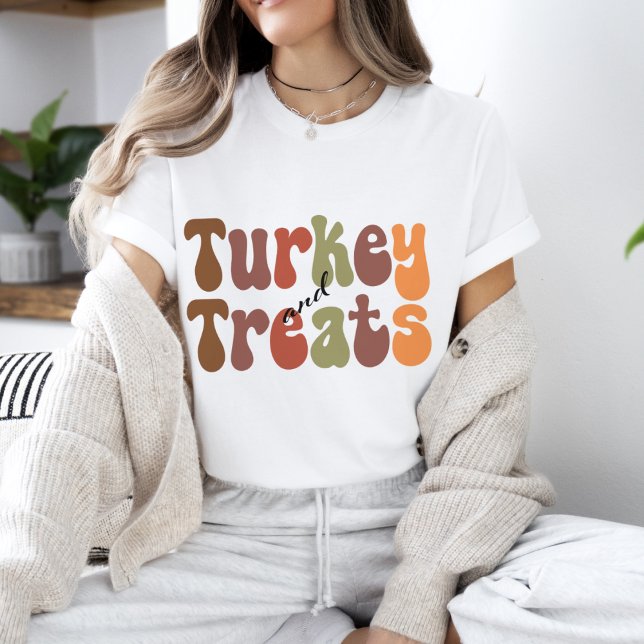 Halloween Retro Vibes | Türkei und Leckereien T -  T-Shirt (Von Creator hochgeladen)