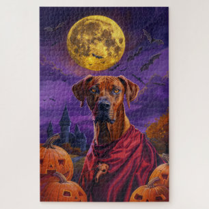 Halloween Rhodesian Ridgeback Vampir Kürbisse Puzzle