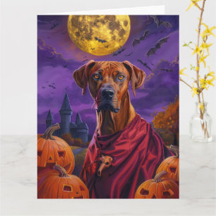 Halloween Rhodesian Ridgeback Vampire Pumpkins Karte