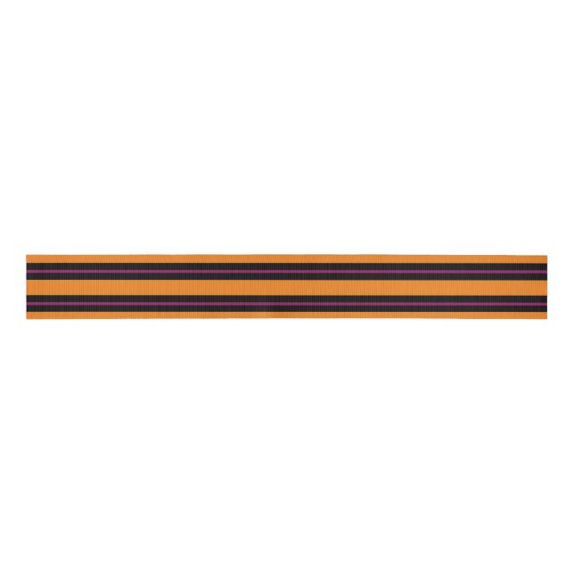 Halloween Ribbon Orange und Schwarz Streifen Band Ripsband (Vorderseite)