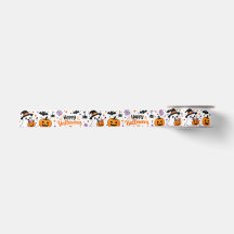 Halloween Ribbon with Cute Ghosts & Pumpkins
