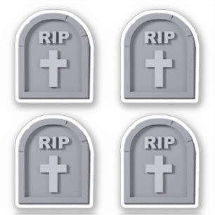 Halloween RIP 3D Gravestone Gray Sticker