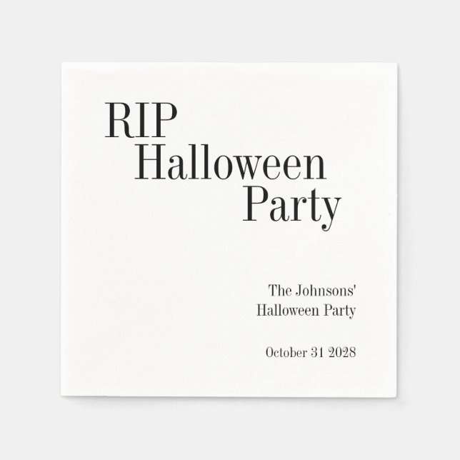 Halloween RIP Black and White Party Serviette (Vorderseite)