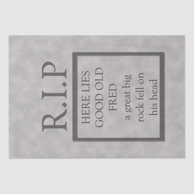 Halloween RIP Fred Toumbstone Dekoration Seidenpapier (Vorderseite)