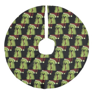 Halloween-Rock Ghost Green Red Haunting Boo Leinenimitat Weihnachtsbaumdecke