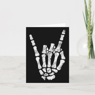 Halloween Rock Hand Skeleton Rock'n'Roll Symb Karte