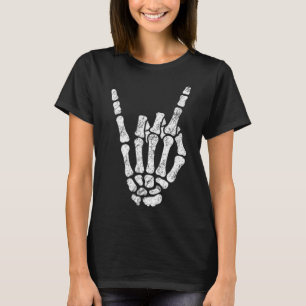 Halloween Rock Hand Skeleton Rock'n'Roll Symb T-Shirt
