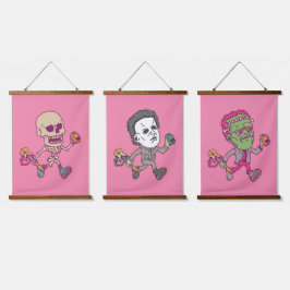 Halloween Rockers Wandteppich Mit Holzrahmen