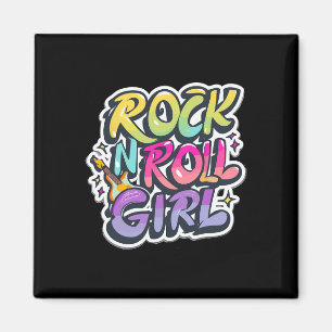 Halloween Rock'n'Roll Girl Retro Kostüm Graffiti Magnet