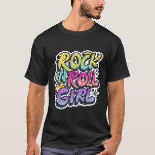 Halloween Rock'n'Roll Girl Retro Kostüm Graffiti T-Shirt