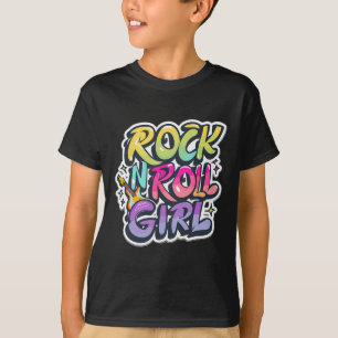 Halloween Rock'n'Roll Girl Retro Kostüm Graffiti T-Shirt