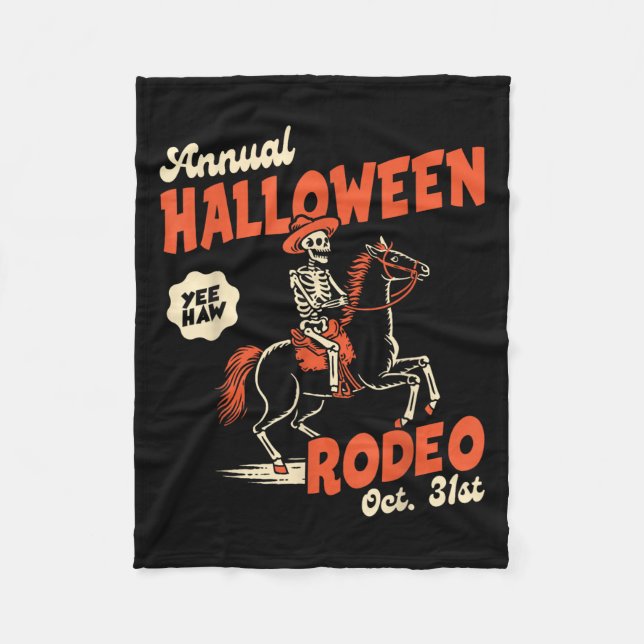 Halloween Rodeo Horse Western Cowboy Fall Autumn S Fleecedecke (Vorderseite)