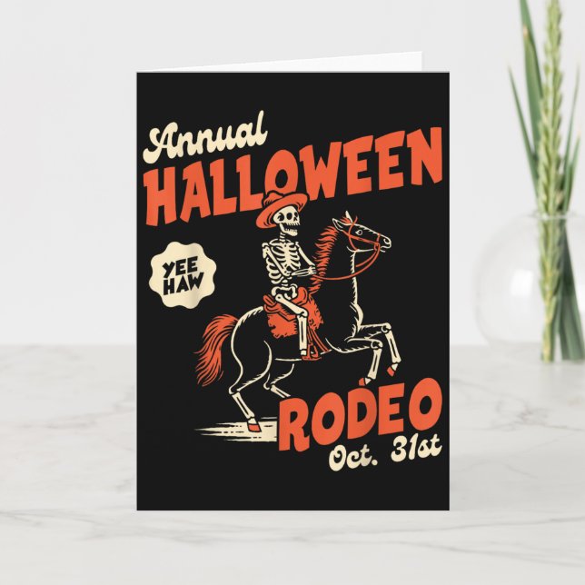 Halloween Rodeo Horse Western Cowboy Fall Autumn S Karte (Vorderseite)