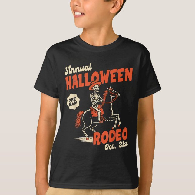 Halloween Rodeo Horse Western Cowboy Fall Autumn S T-Shirt (Vorderseite)