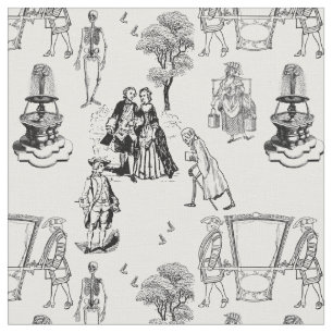 Halloween Rokoko Barock Skelett Toile Totenkopf Stoff