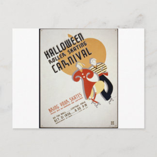 Halloween-Rollschuhfest Postkarte