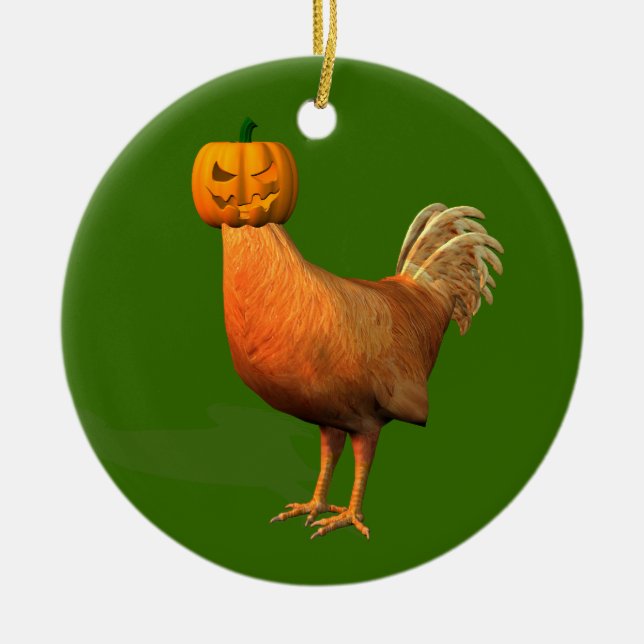 Halloween Rooster Keramik Ornament (Vorne)