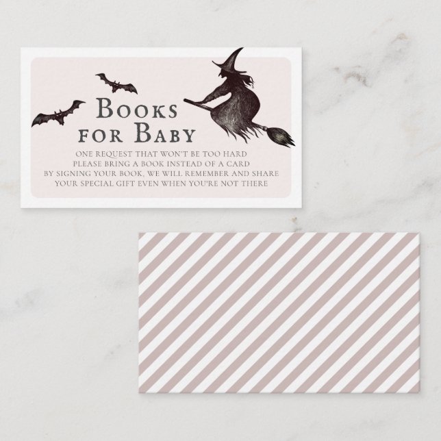 Halloween Rosa Baby Shower Books for Baby Begleitkarte (Vorne/Hinten)