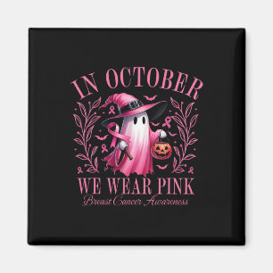 Halloween rosa Geist im Oktober tragen wir rosa Br Magnet