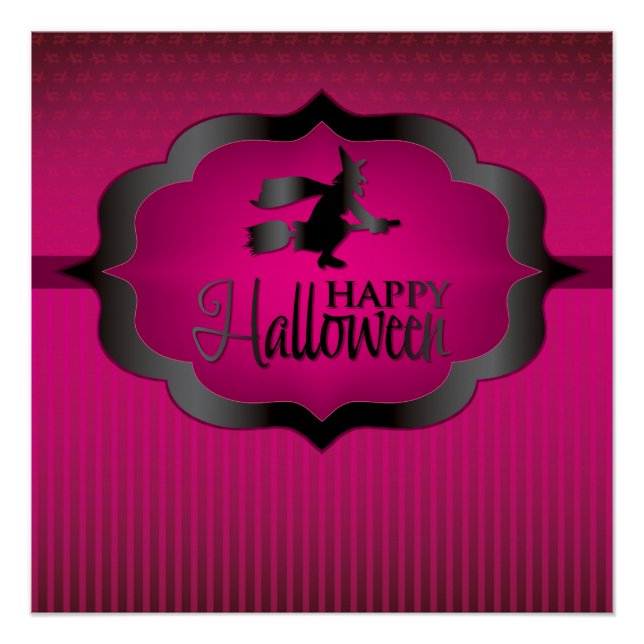 Halloween-Rosa-Hexe Poster (Vorderseite)