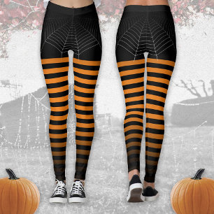 Halloween-Rosa-Spinnennetz-Streifen ombre Leggings