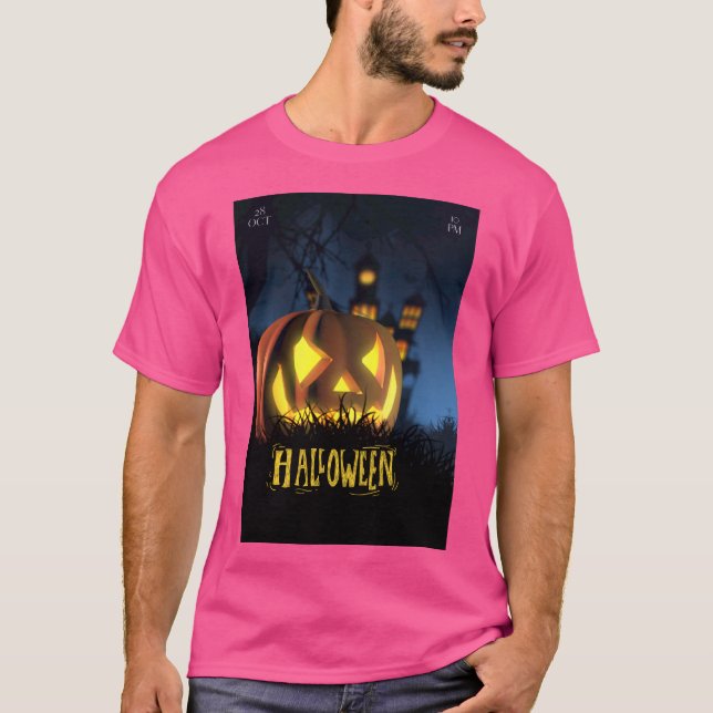 Halloween-Rosa-T - Shirt (Vorderseite)