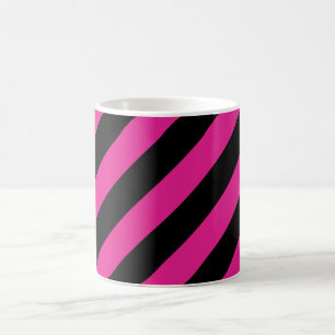 Halloween Rosa und Schwarz gestreifter Kaffeebeche Kaffeetasse
