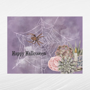 Halloween Rose Spider Web Succules Candle Feiertagspostkarte