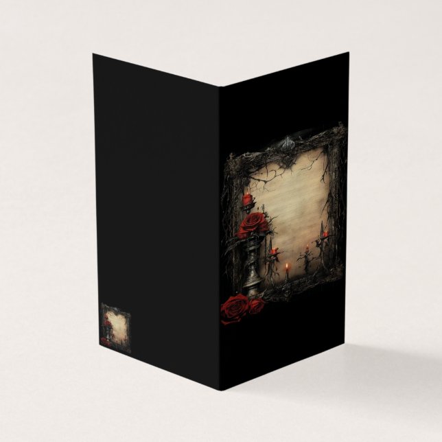 Halloween-rote Rose mit Kerzen (Vorderseite)