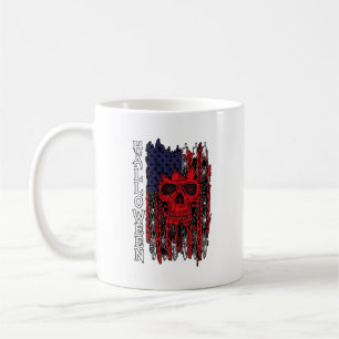 Halloween roter Totenkopf Amerikanische Flagge Spi Kaffeetasse
