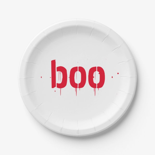 Halloween rotes, blutiges beängstigendes Papiersch Pappteller (Vorderseite)