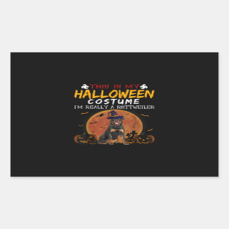 Halloween Rottweiler Funny Hund Kostümliebhaber Rechteckiger Aufkleber