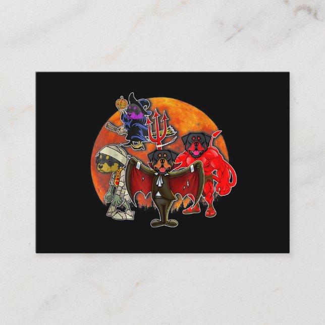 Halloween Rottweiler Kostüm Mummy Evil Hexenpumpe Visitenkarte (Vorderseite)